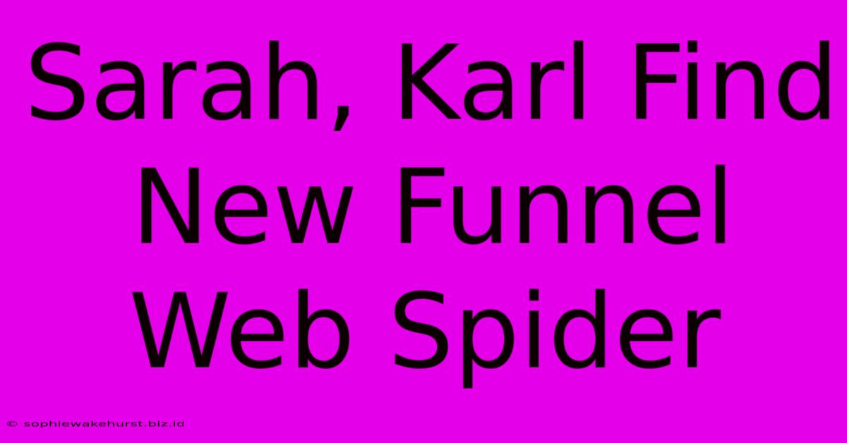 Sarah, Karl Find New Funnel Web Spider