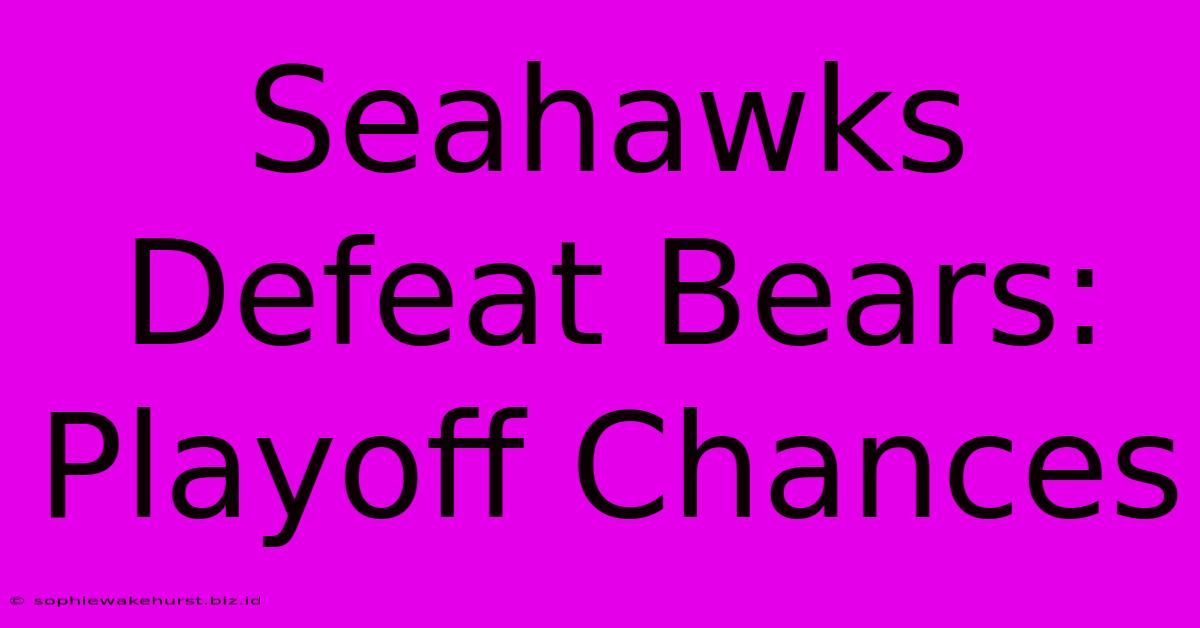 Seahawks Defeat Bears: Playoff Chances