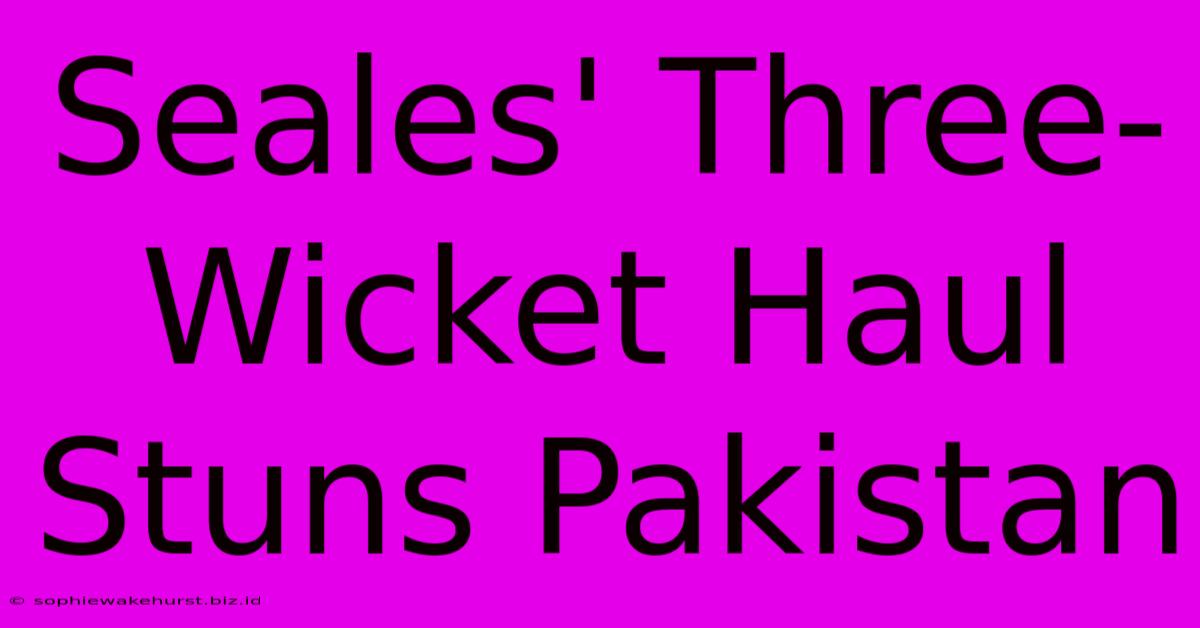 Seales' Three-Wicket Haul Stuns Pakistan