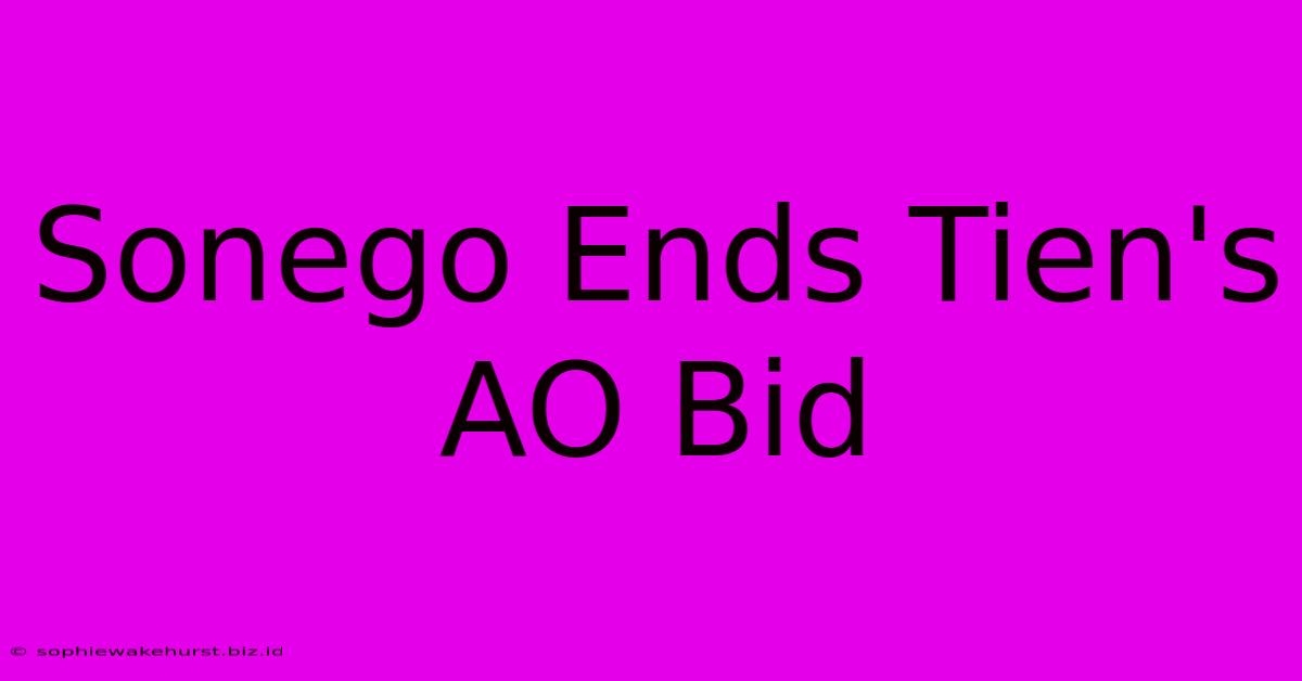 Sonego Ends Tien's AO Bid