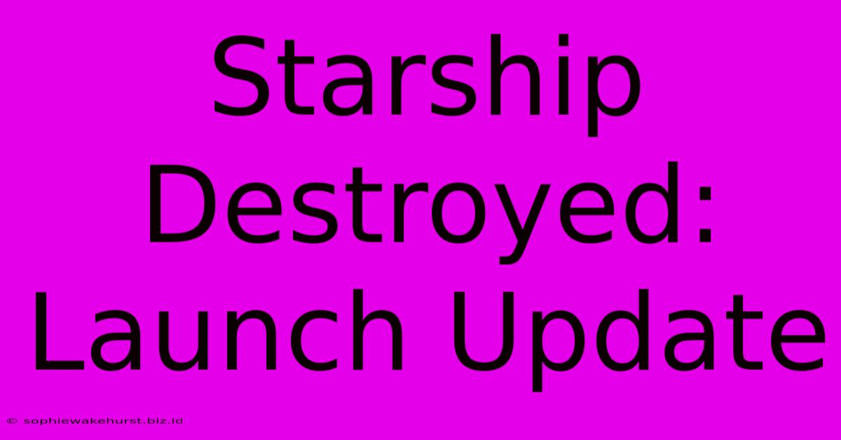 Starship Destroyed: Launch Update