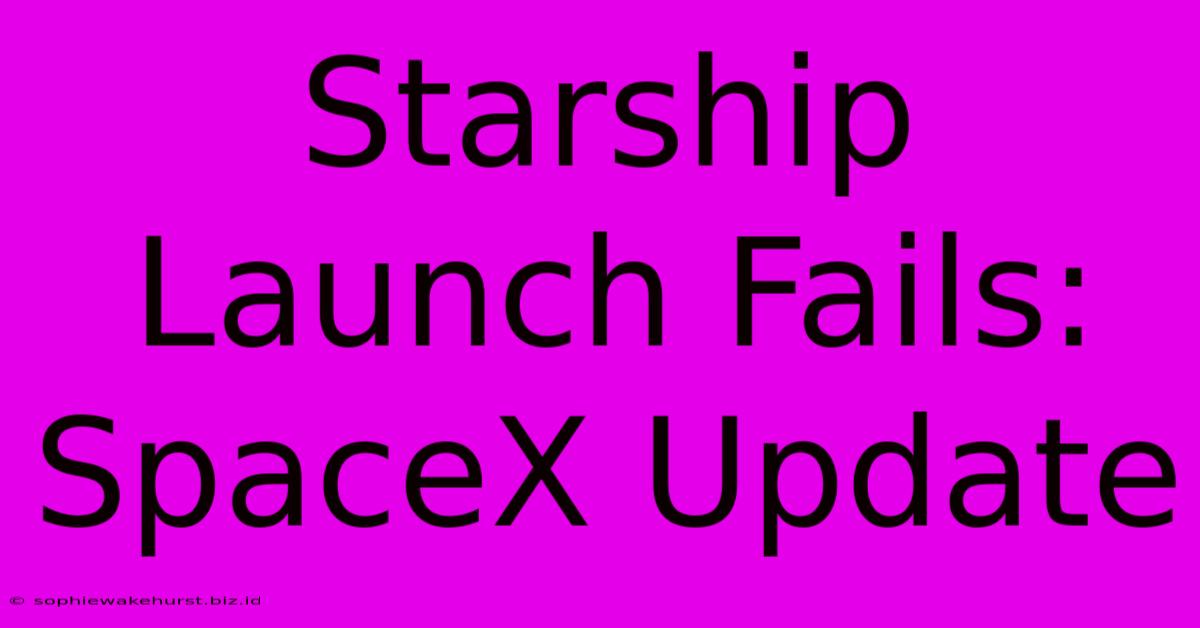 Starship Launch Fails: SpaceX Update