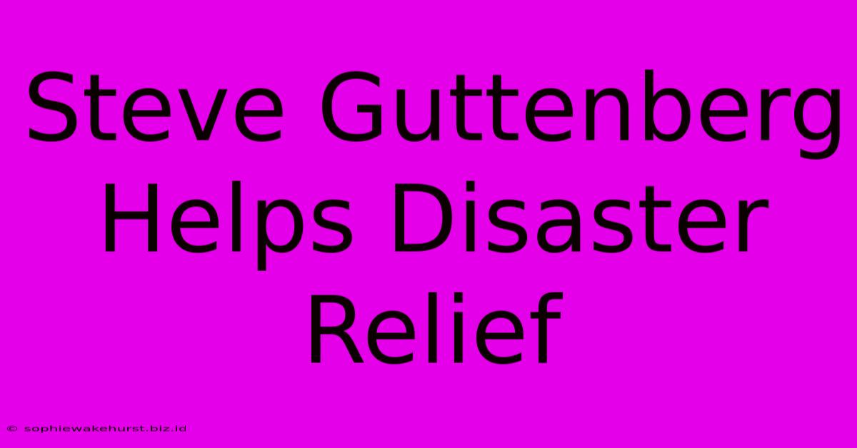 Steve Guttenberg Helps Disaster Relief