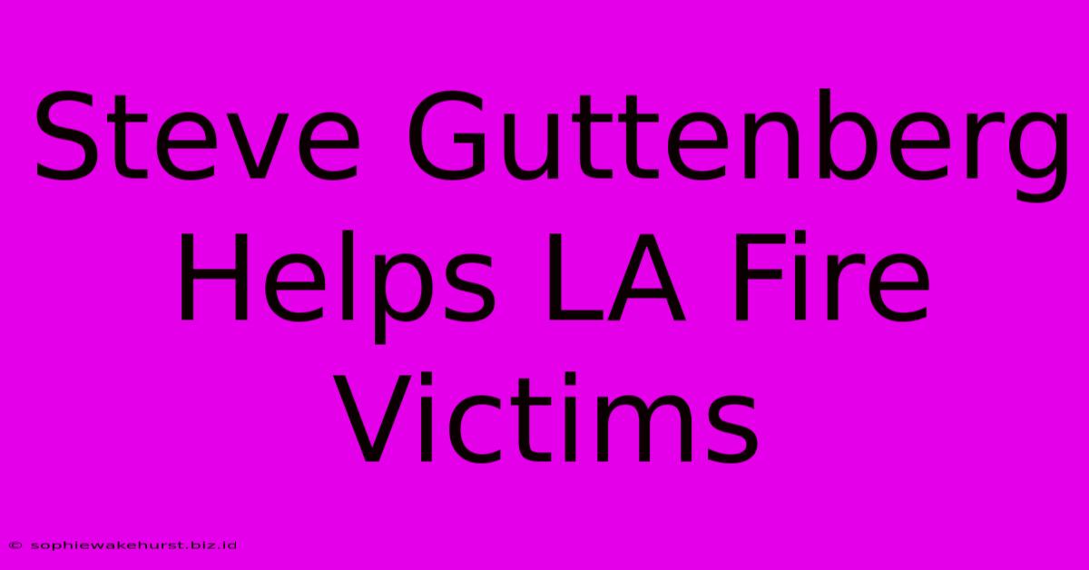 Steve Guttenberg Helps LA Fire Victims