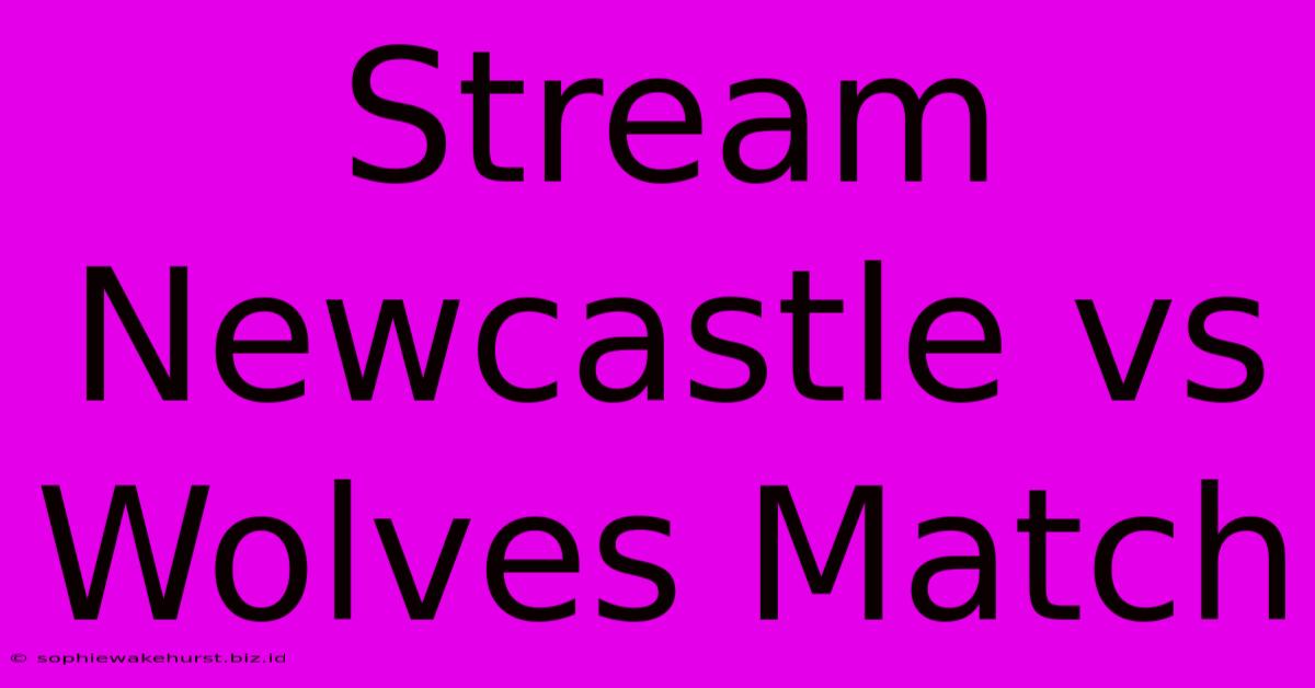 Stream Newcastle Vs Wolves Match