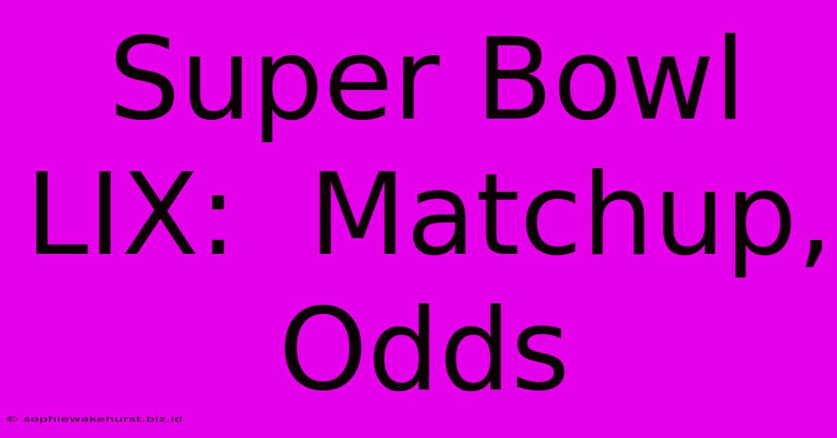 Super Bowl LIX:  Matchup, Odds