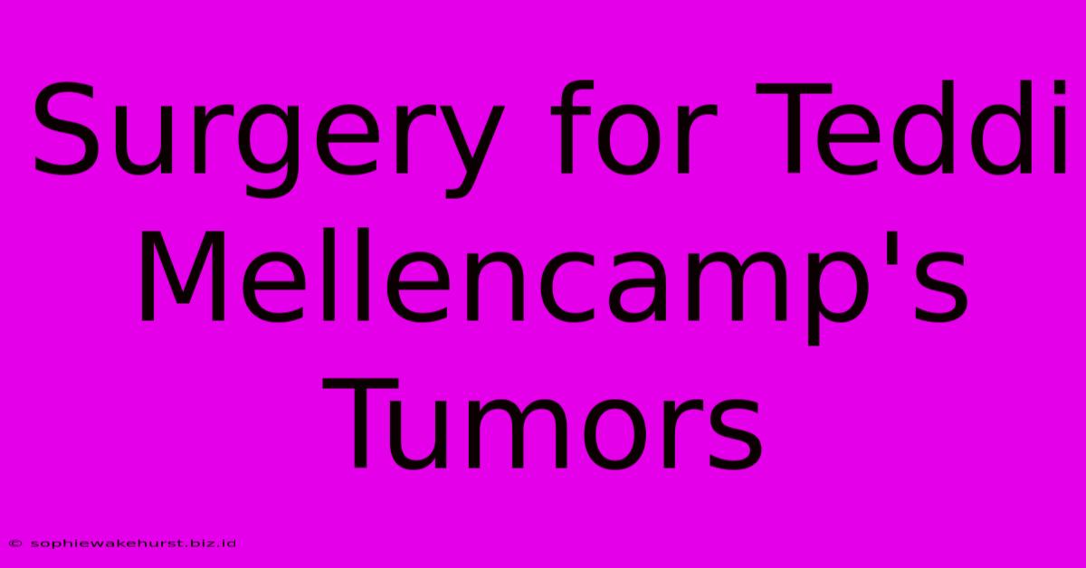 Surgery For Teddi Mellencamp's Tumors