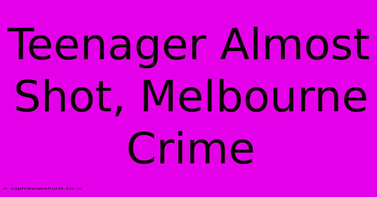 Teenager Almost Shot, Melbourne Crime