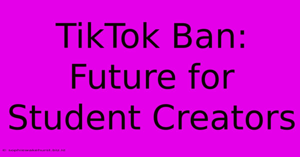 TikTok Ban: Future For Student Creators