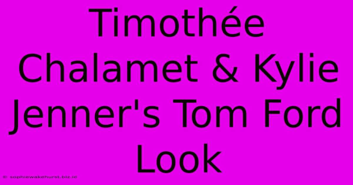 Timothée Chalamet & Kylie Jenner's Tom Ford Look