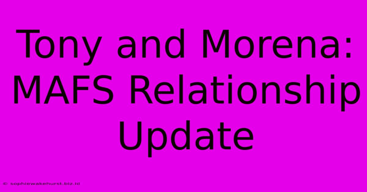 Tony And Morena: MAFS Relationship Update