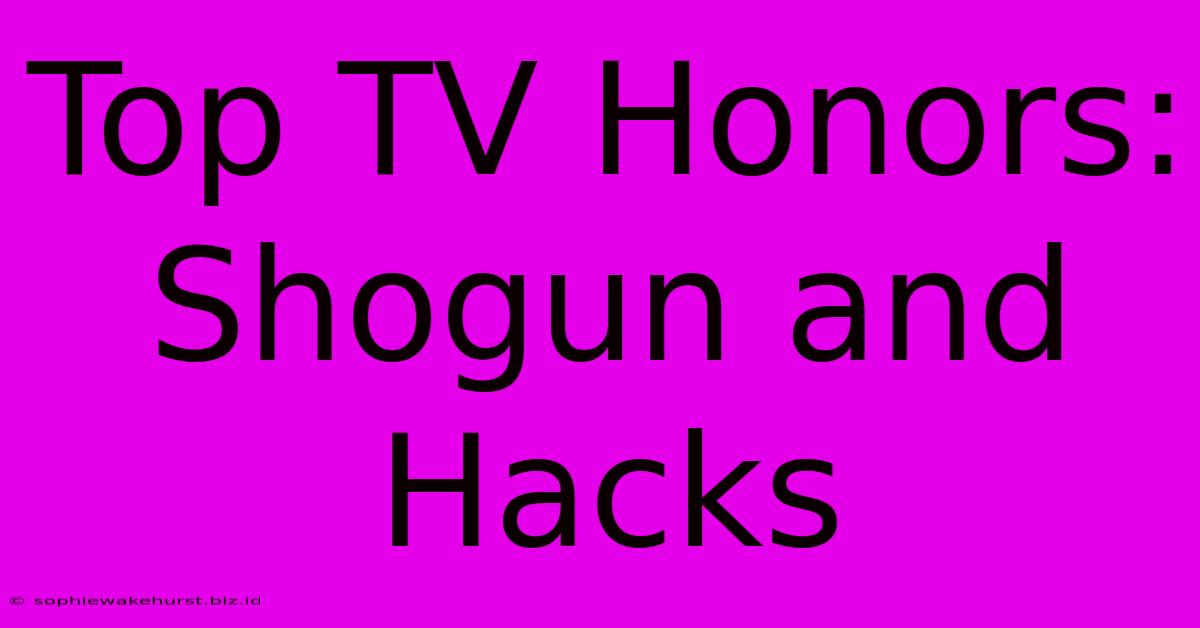 Top TV Honors: Shogun And Hacks