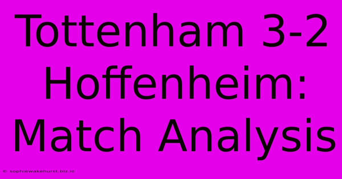 Tottenham 3-2 Hoffenheim: Match Analysis