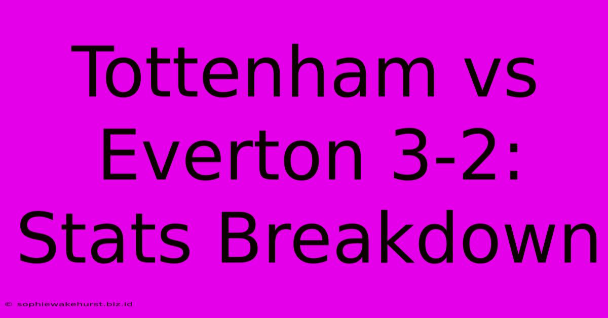 Tottenham Vs Everton 3-2: Stats Breakdown