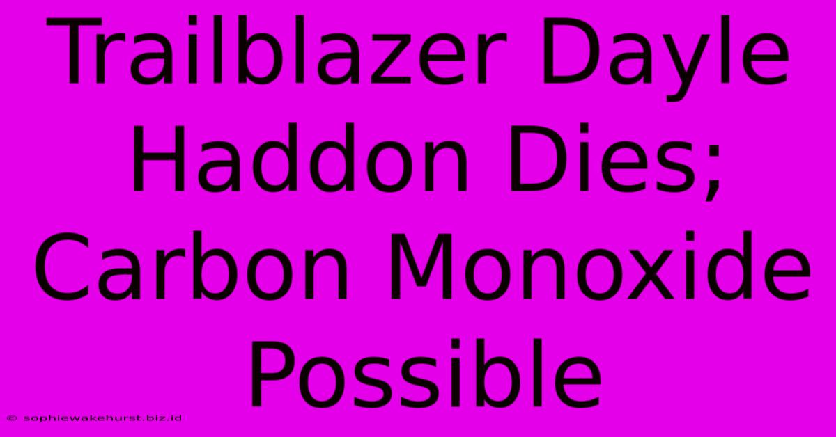 Trailblazer Dayle Haddon Dies; Carbon Monoxide Possible