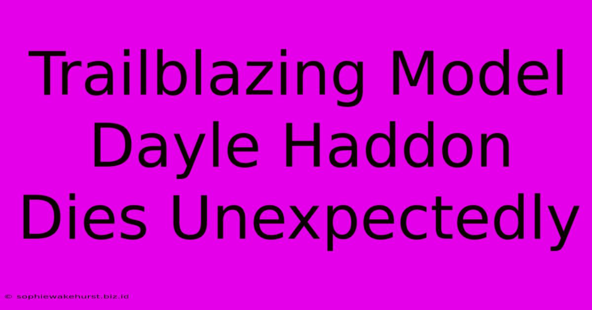 Trailblazing Model Dayle Haddon Dies Unexpectedly