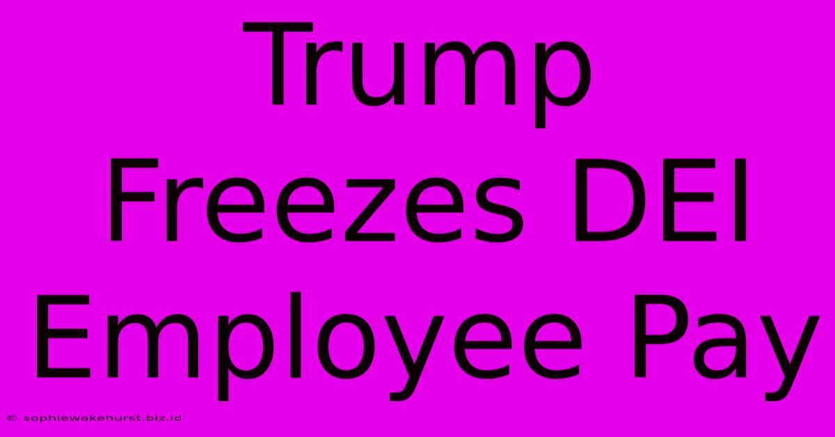 Trump Freezes DEI Employee Pay