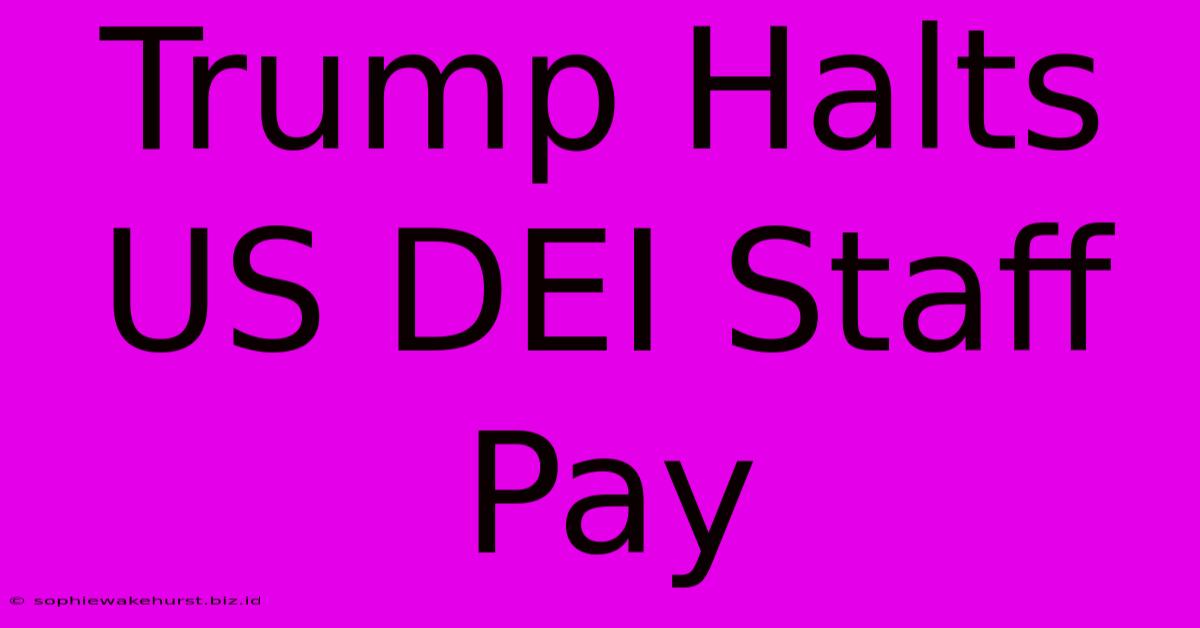 Trump Halts US DEI Staff Pay