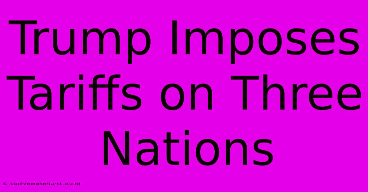 Trump Imposes Tariffs On Three Nations