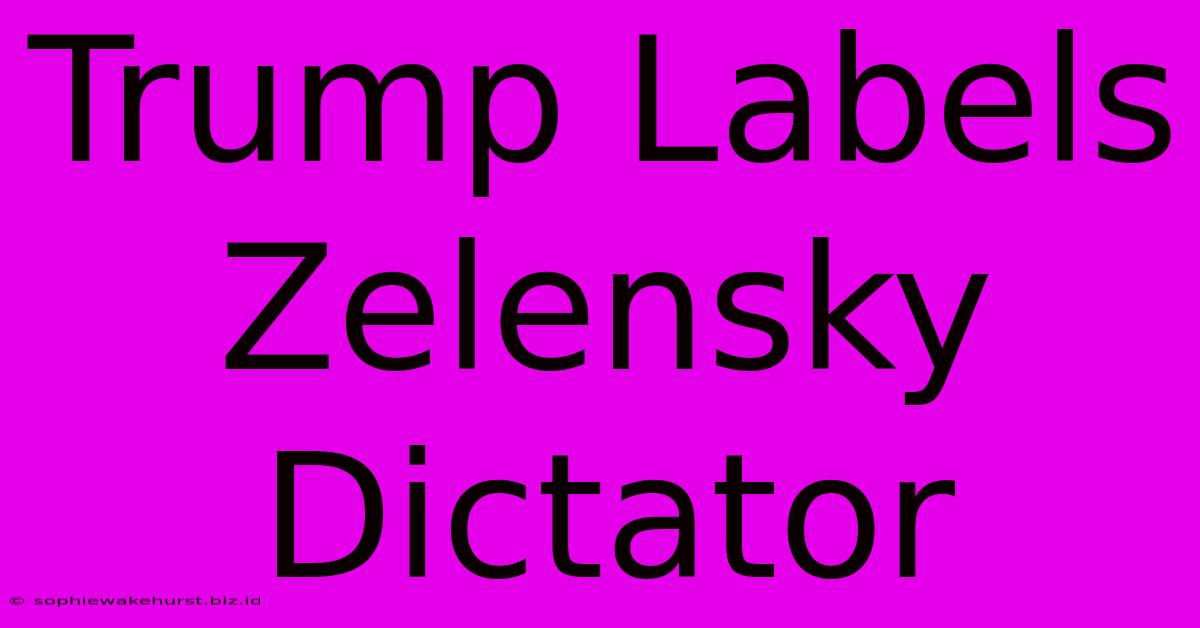 Trump Labels Zelensky Dictator