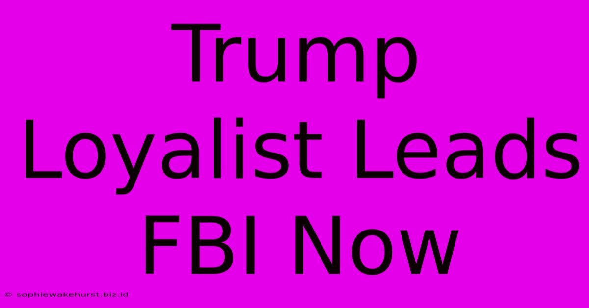 Trump Loyalist Leads FBI Now