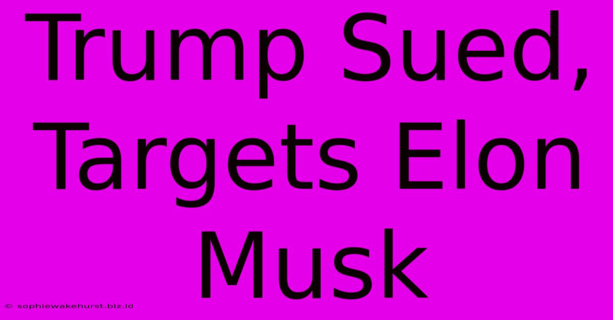 Trump Sued, Targets Elon Musk