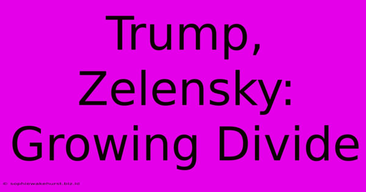 Trump, Zelensky: Growing Divide