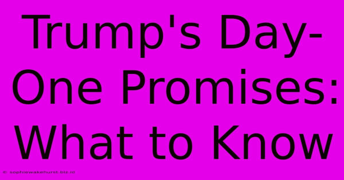 Trump's Day-One Promises: What To Know