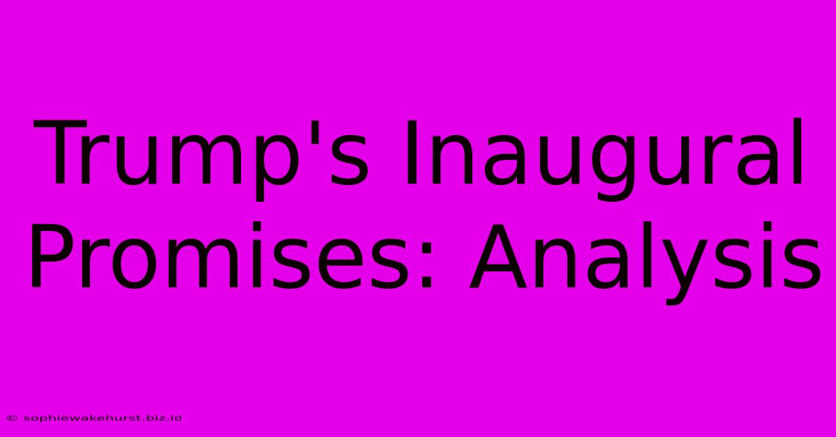 Trump's Inaugural Promises: Analysis