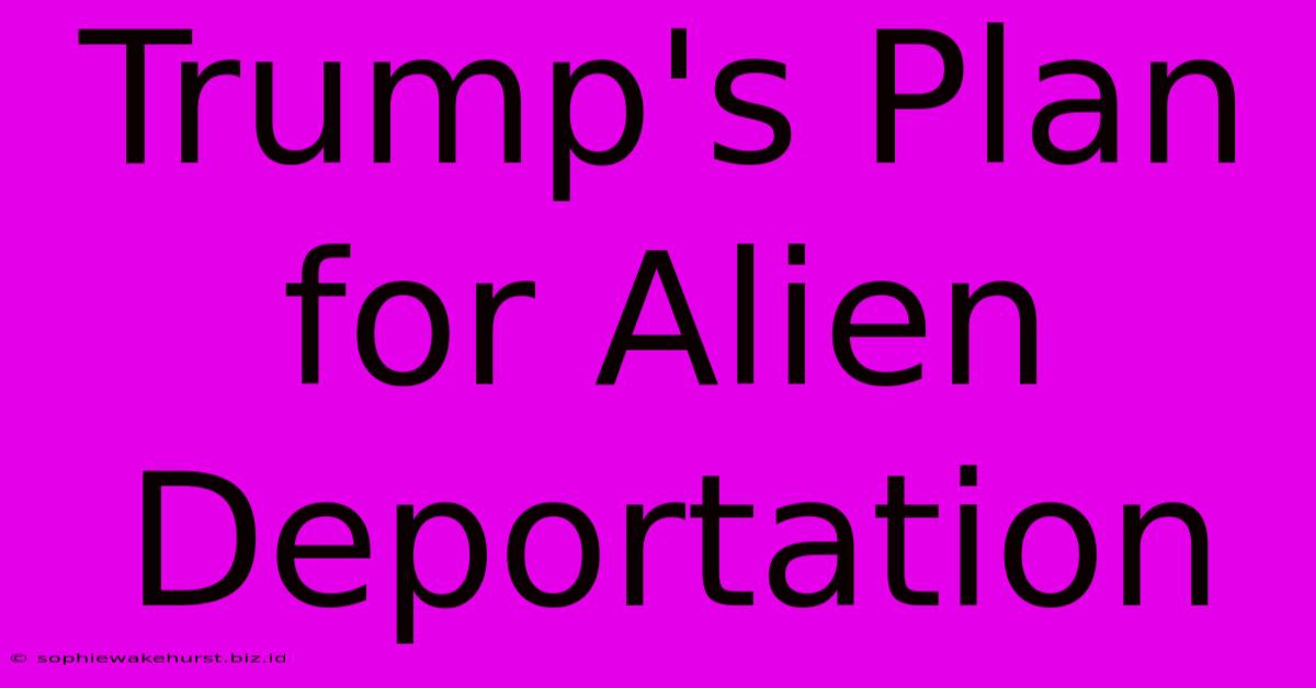 Trump's Plan For Alien Deportation