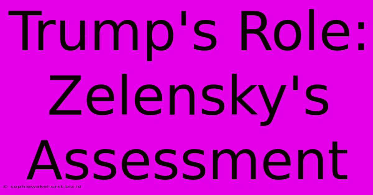 Trump's Role: Zelensky's Assessment