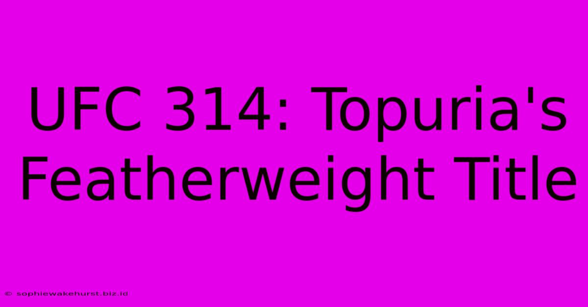 UFC 314: Topuria's Featherweight Title