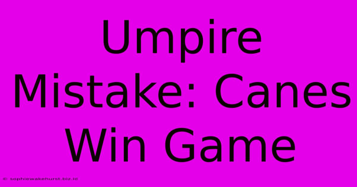 Umpire Mistake: Canes Win Game