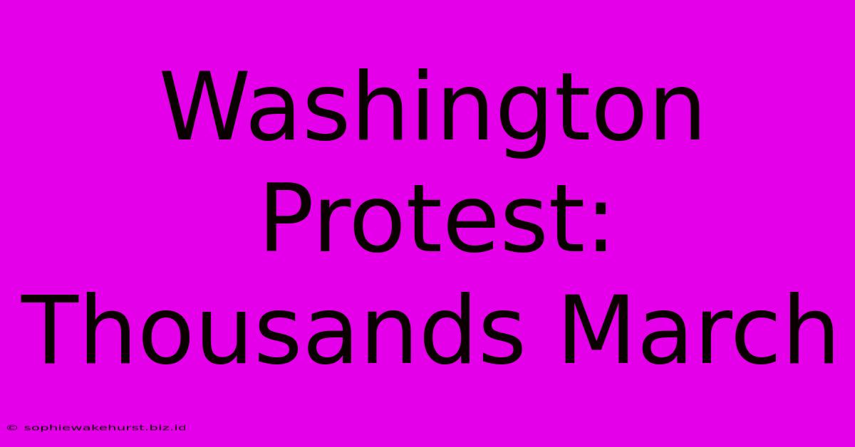 Washington Protest: Thousands March