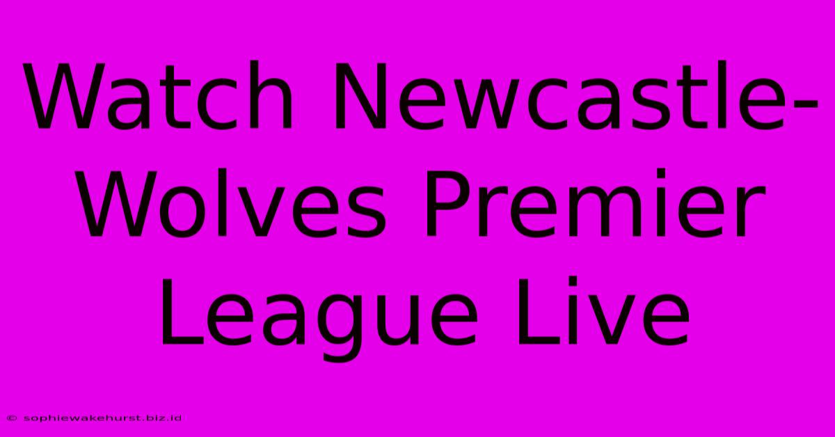 Watch Newcastle-Wolves Premier League Live