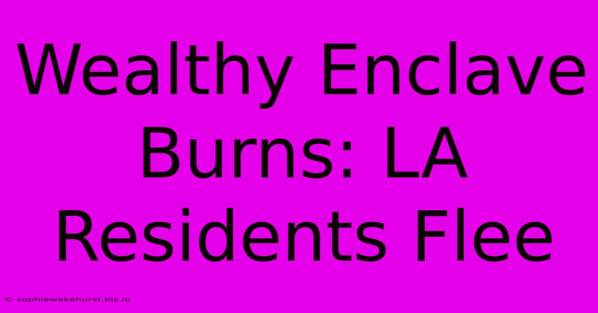 Wealthy Enclave Burns: LA Residents Flee