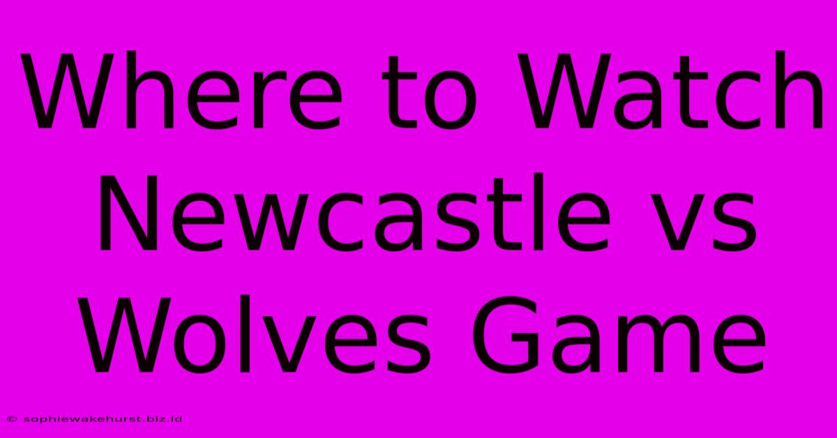 Where To Watch Newcastle Vs Wolves Game