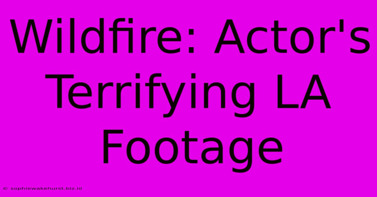 Wildfire: Actor's Terrifying LA Footage