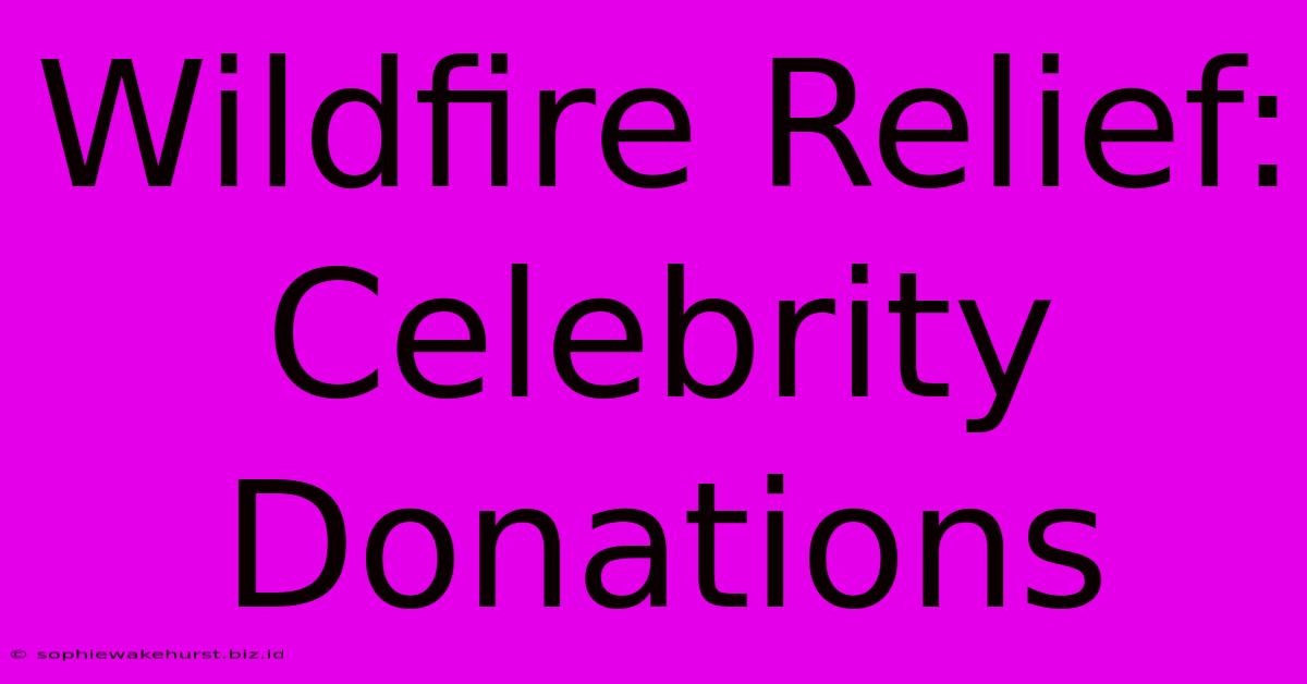 Wildfire Relief: Celebrity Donations