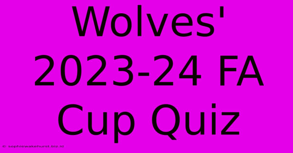 Wolves' 2023-24 FA Cup Quiz