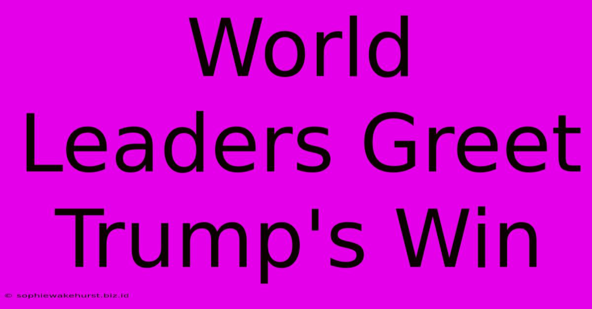 World Leaders Greet Trump's Win