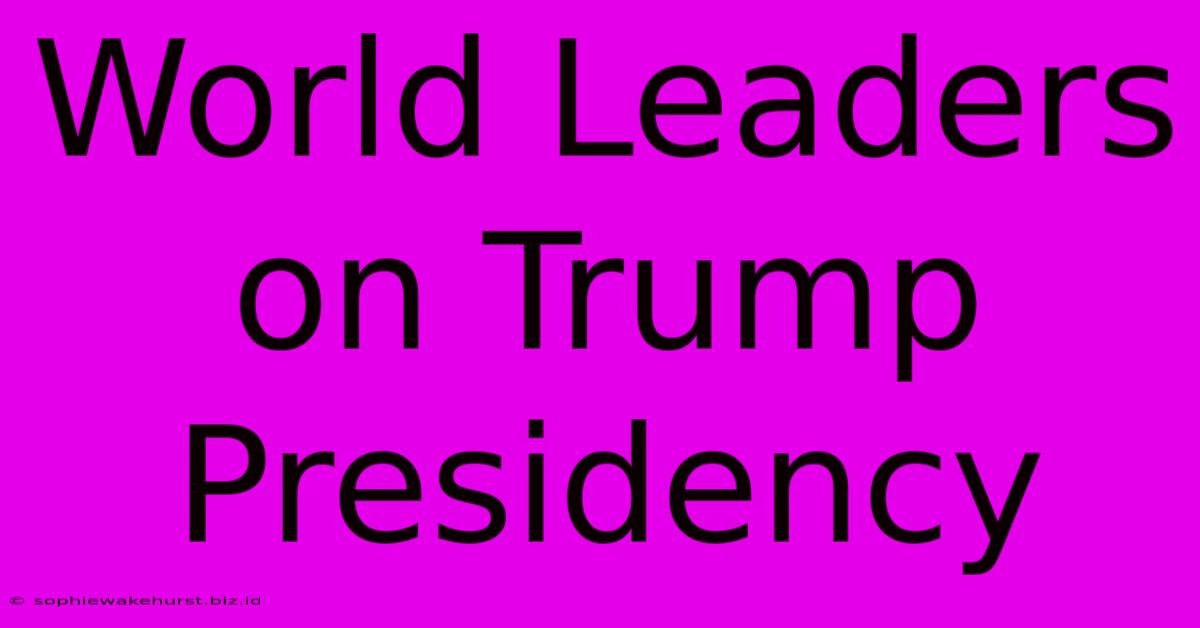 World Leaders On Trump Presidency