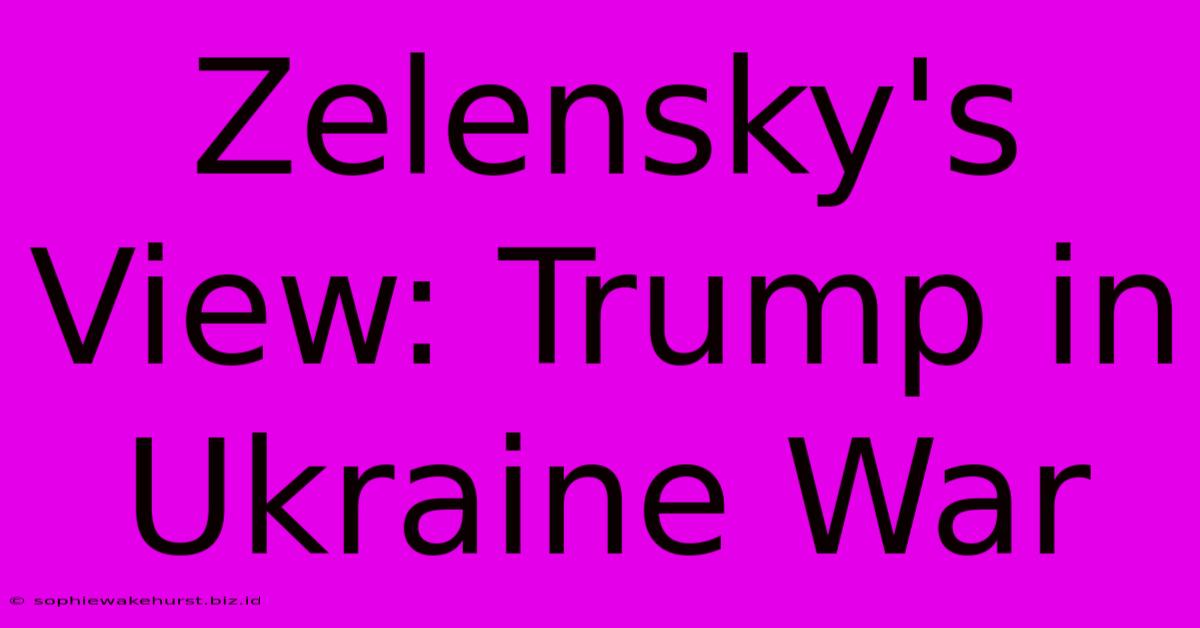 Zelensky's View: Trump In Ukraine War